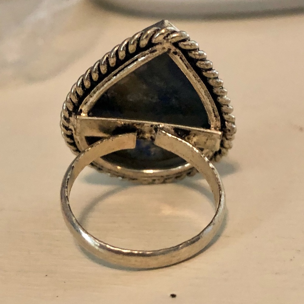 Size 7 Tear Drop Sodalite Stone and SterlingSilver - Picture 6 of 10